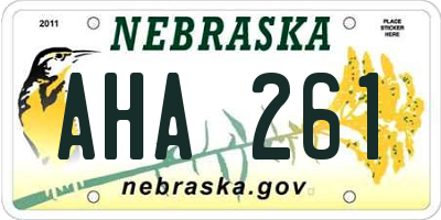 NE license plate AHA261