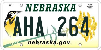 NE license plate AHA264