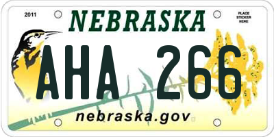 NE license plate AHA266