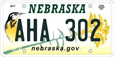 NE license plate AHA302