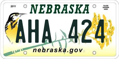 NE license plate AHA424
