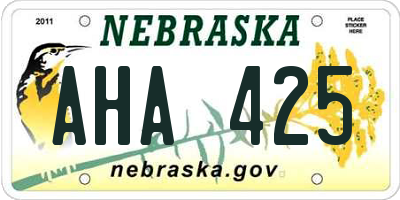NE license plate AHA425
