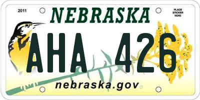 NE license plate AHA426