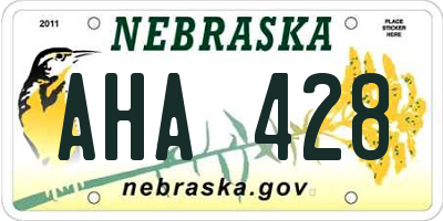 NE license plate AHA428