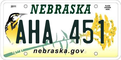 NE license plate AHA451