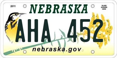 NE license plate AHA452