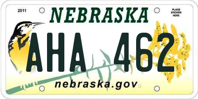 NE license plate AHA462