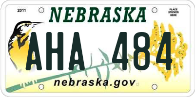 NE license plate AHA484