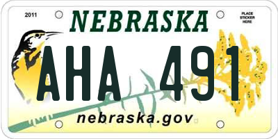 NE license plate AHA491