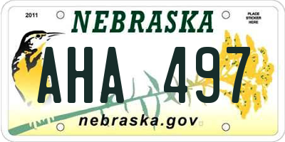 NE license plate AHA497