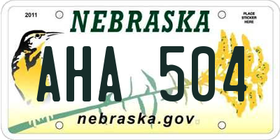 NE license plate AHA504