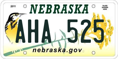 NE license plate AHA525