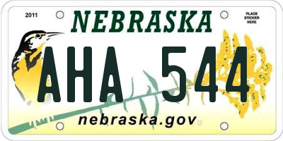 NE license plate AHA544