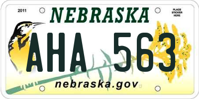 NE license plate AHA563