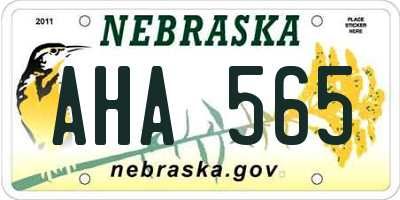NE license plate AHA565