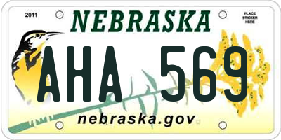 NE license plate AHA569
