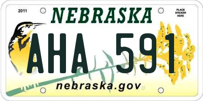 NE license plate AHA591
