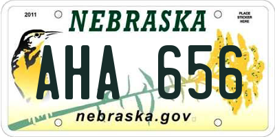 NE license plate AHA656