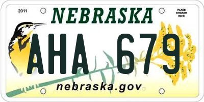 NE license plate AHA679