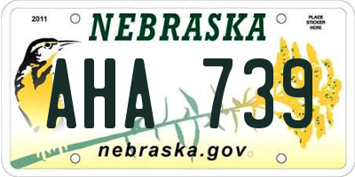 NE license plate AHA739