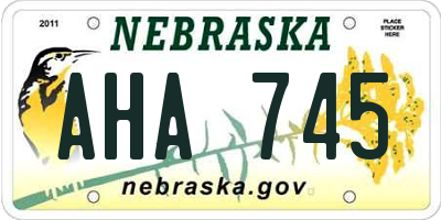 NE license plate AHA745
