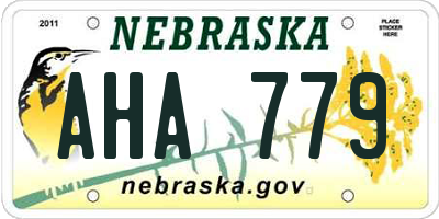 NE license plate AHA779