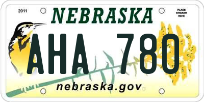 NE license plate AHA780