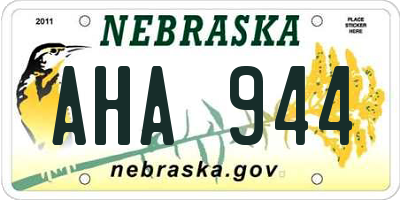 NE license plate AHA944