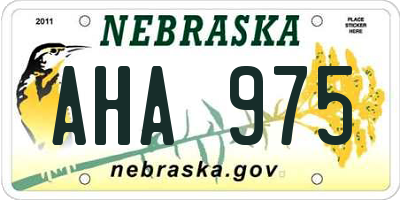 NE license plate AHA975