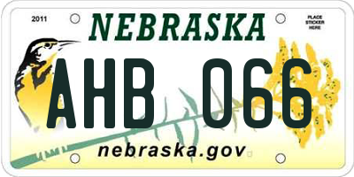 NE license plate AHB066