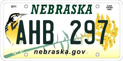 NE license plate AHB297