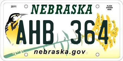 NE license plate AHB364