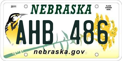 NE license plate AHB486