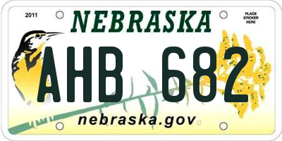 NE license plate AHB682