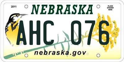 NE license plate AHC076