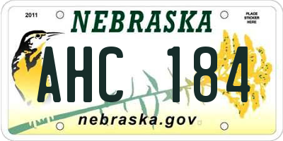 NE license plate AHC184