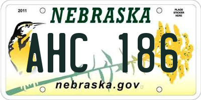NE license plate AHC186