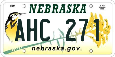 NE license plate AHC271