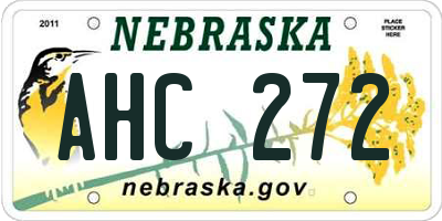 NE license plate AHC272