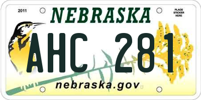 NE license plate AHC281