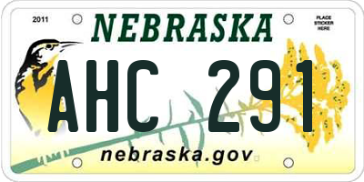 NE license plate AHC291