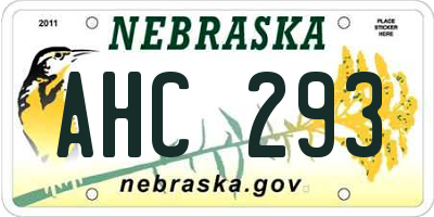 NE license plate AHC293