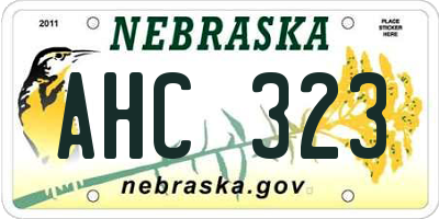 NE license plate AHC323