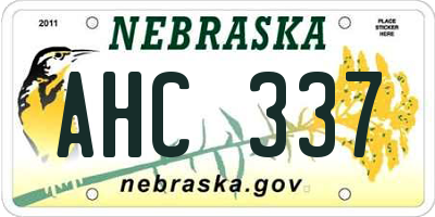 NE license plate AHC337