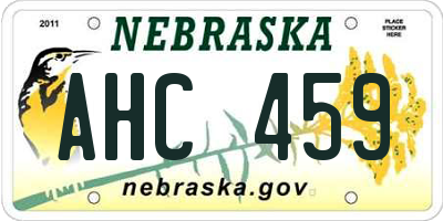 NE license plate AHC459