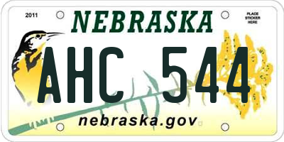 NE license plate AHC544