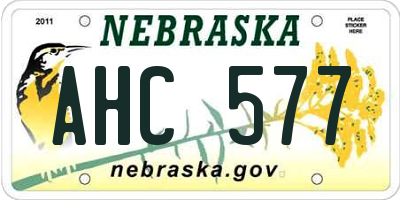 NE license plate AHC577
