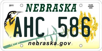 NE license plate AHC586