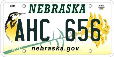 NE license plate AHC656