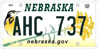 NE license plate AHC737